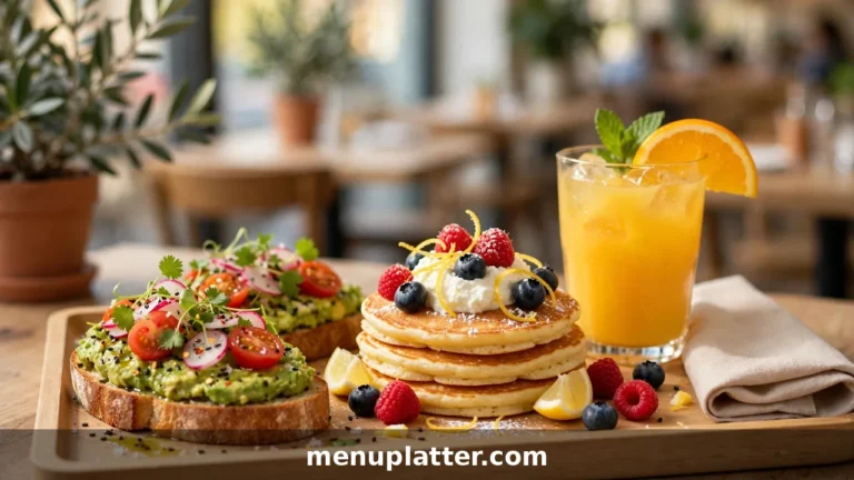 Breakfast restaurant menus with prices